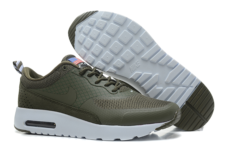 Nike Air Max Shoes Womens Army Green/White Online